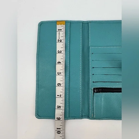 Travel Passport Holder Wallet Holder Blue Genuine Leather Card Cover - Picture 5 of 6